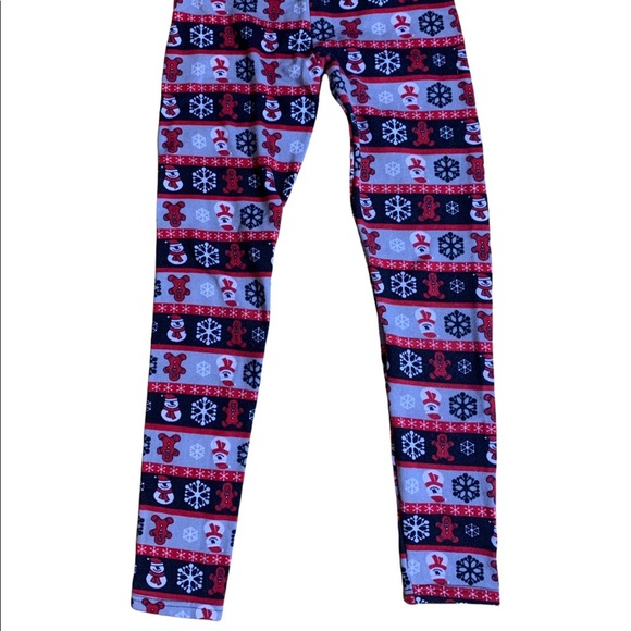 Poof! Red and Black Christmas Themed High Rise Cozy Leggings Women’s Size S/M - Picture 2 of 9